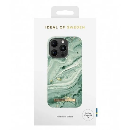 Ideal of Sweden Case for iPhone 14 Pro Fashion - Mint Swirl Marble